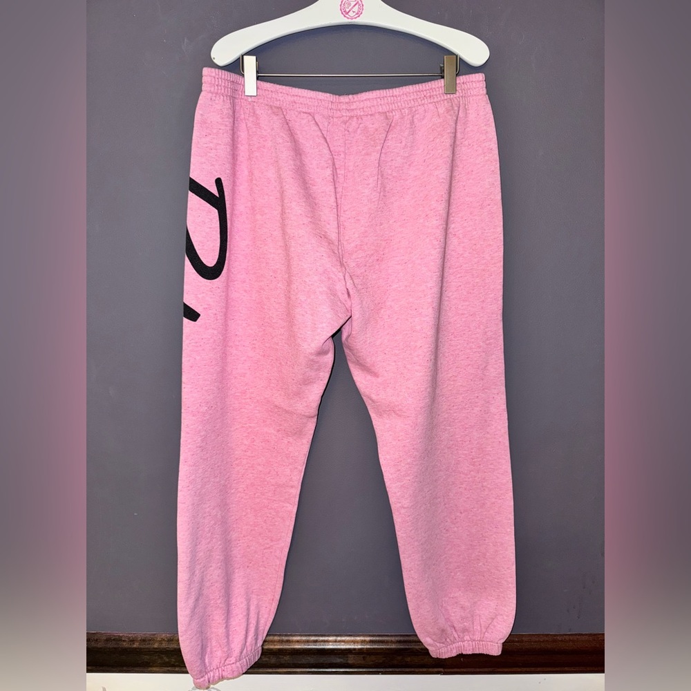 VS PINK VINTAGE 2013 Y2K SKINNY JOGGER SWEATPANTS SPECKLED PINK SCRIPT LOGO HTF - Picture 6 of 8
